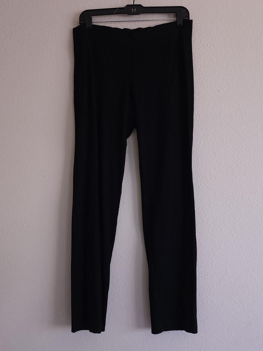 Eileen Fisher Washable Stretch Crepe Straight Leg Pants Black Small